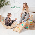 4in1 Montessori-Kletterset: Pikler-Dreieck, Kletterbogen, Rutschbrett und Kissen für Kleinkinder (1–3 Jahre) – Regenbogen-2