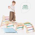 4in1 Montessori-Kletterset: Pikler-Dreieck, Kletterbogen, Rutschbrett und Kissen für Kleinkinder (1–3 Jahre) – Regenbogen-5