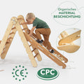 5in1 Montessori Klettergerüst Set: Kletterdreieck mit Rutsche, Kletterbogen, Kletternetz und Kissen, für Kinder 1-7 Jahre – Beige-4