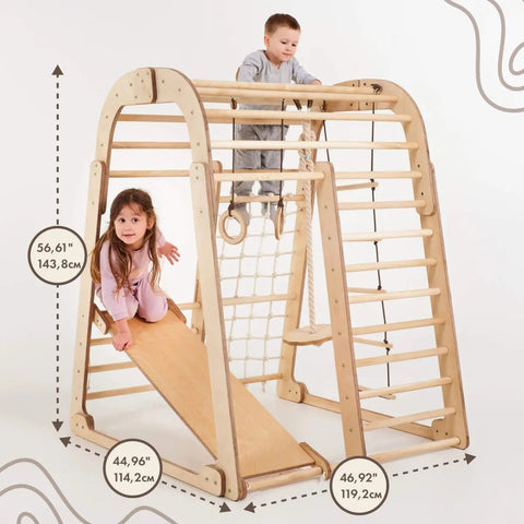 Goodevas®  Indoor Wooden Playground for Children - 6in1 Playground + Swings Set + Slide Board